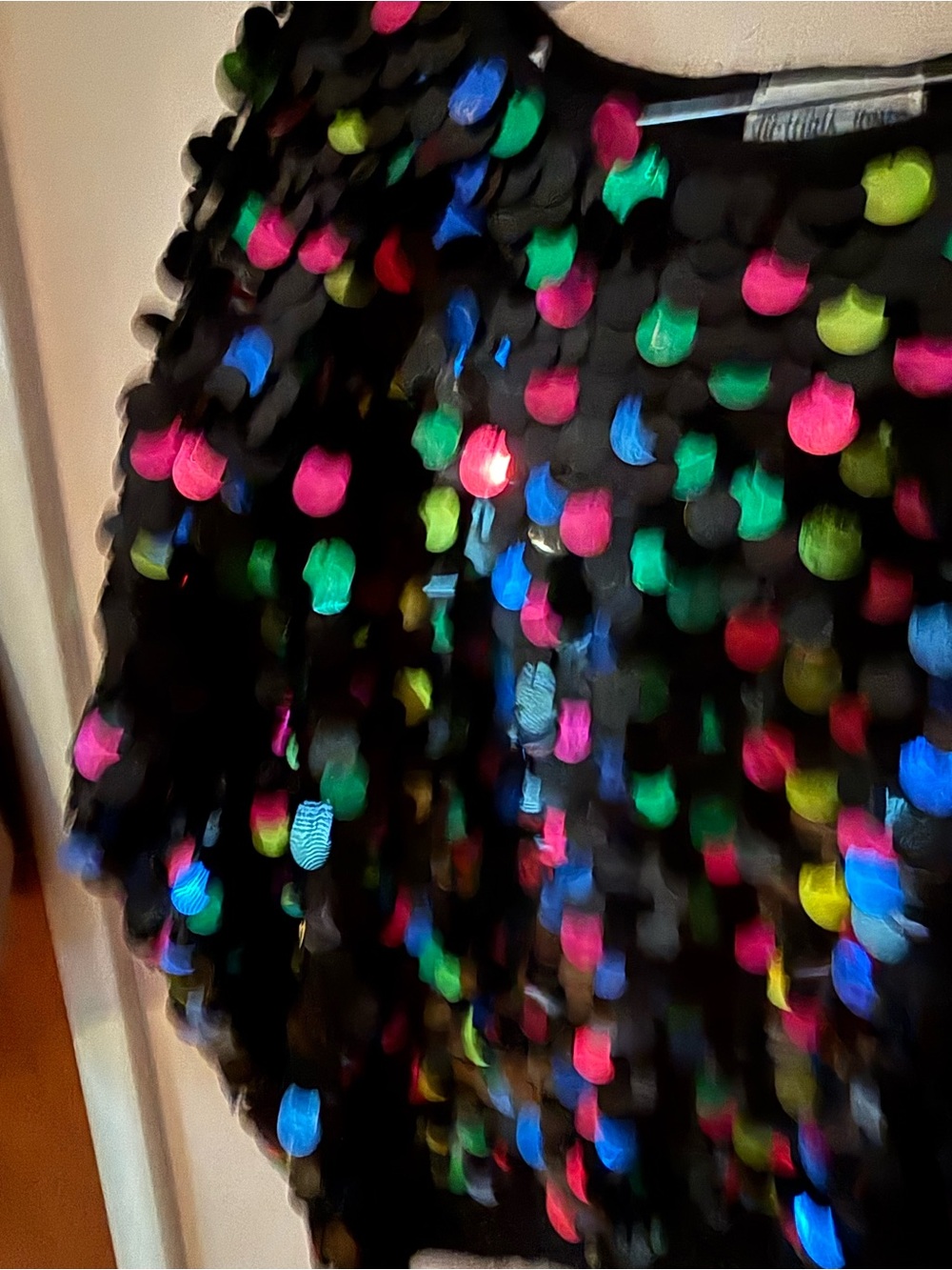 Vintage Victoria Jones Sequin Sweater Paillettes Colorful Medium 80s Disco - Picture 2 of 4